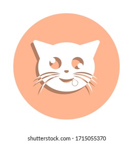 Young sick cat badge icon. Simple glyph, flat vector of cat smile icons for ui and ux, website or mobile application