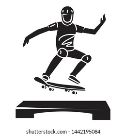 Young skater trick icon. Simple illustration of young skater trick vector icon for web design isolated on white background