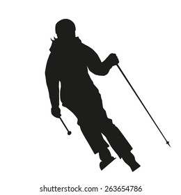 Young skier silhouette