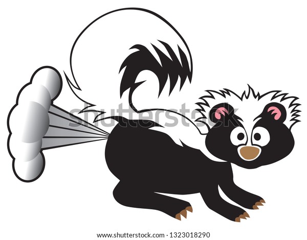 Young Skunk Has Been Startled Into Stock Vector (Royalty Free) 1323018290