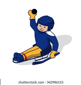 Young Sledge Hockey Player