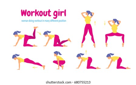 Young slim woman workout fitness and aerobic