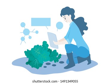 Young smart farmer concept design of vector.