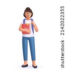 Young smiling college or university student with backpack holding book. Study, education, back to school, knowledge concept. 3d vector people character illustration.Cartoon minimal style.