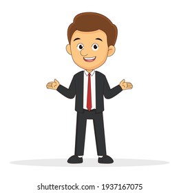 A young smiling,Businessman Doing A Presentation