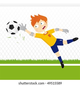 Young soccer goalkeeper
