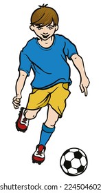 Young soccer player - vector image.
