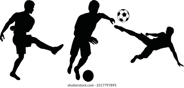 young soccer players football. Silhouette of a male soccer player kicking a ball.football player. ball. game. football field. sport.