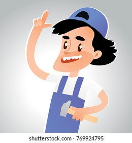 young specialist / editable vector clip art illustration