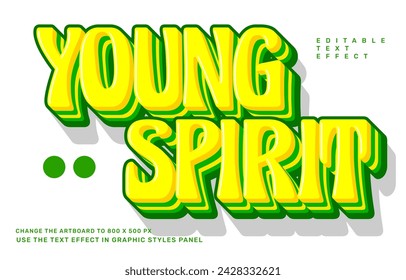 Young spirit editable text effect template