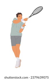 Young sportsman tennis player with racket and ball