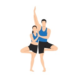 Advanced Partner Yoga Pose For Senior People. Couples Yoga. 3D Illustration  Stock Photo, Picture and Royalty Free Image. Image 165930549.