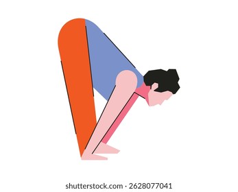 Young sporty woman practicing yoga vector design, illustration