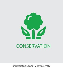 Young sprout with leaves in hands solid icon, ecology concept, seedling with handful of soil on hand sign, young growth icon in glyph style for mobile. Vector graphics