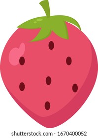 Young strawberry, illustration, vector on white background.
