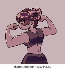 Young Strong Girl Posing In A Tank Top