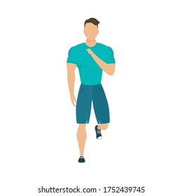 young strong man athletic healthy lifestyle character vector illustration design