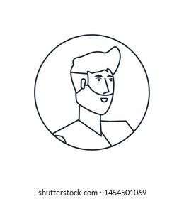 young strong man avatar character