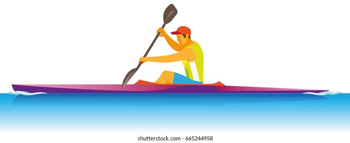 A Young Strong Man Is A Professional Athlete - Kayaker