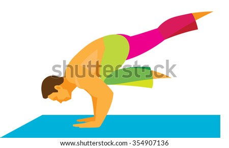 young strong man is a yoga instructor