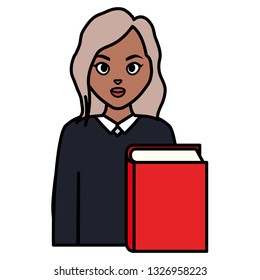 young student black woman with book