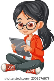 Young student engaged with a digital tablet