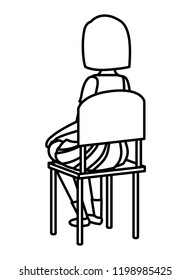 young student girl sitting in school chair