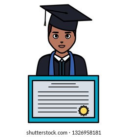 young student graduated black character