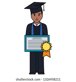 young student graduated black character