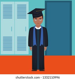 young student graduated black character