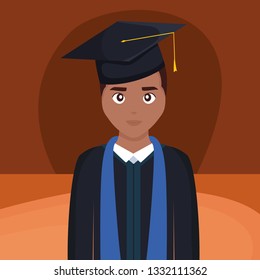 young student graduated black character