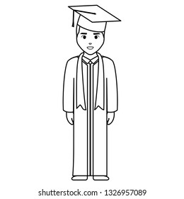 young student graduated character