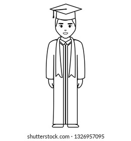 young student graduated character