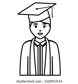 young student graduated character