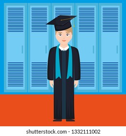young student graduated character