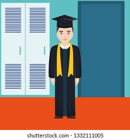 young student graduated character