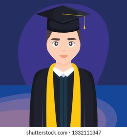 young student graduated character