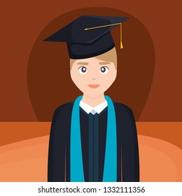 young student graduated character