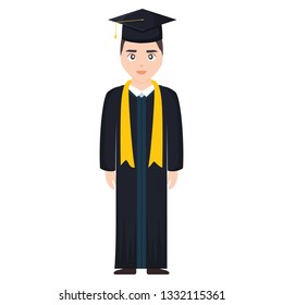 young student graduated character