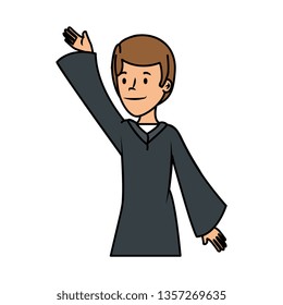 young student graduated character