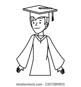 young student graduated character