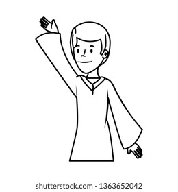 young student graduated character
