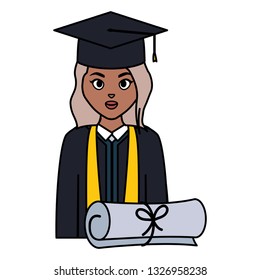 young student graduated girl black with diploma