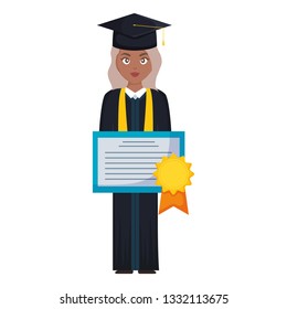 young student graduated girl black with diploma
