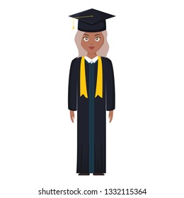 young student graduated girl black character