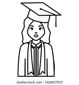 young student graduated girl character
