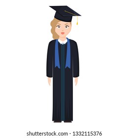 young student graduated girl character