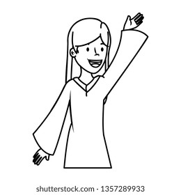 young student graduated girl character