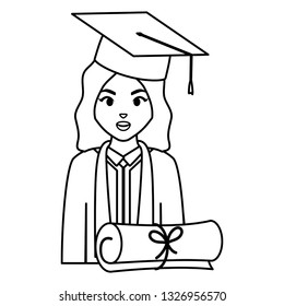 young student graduated girl with diploma