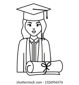 young student graduated girl with diploma